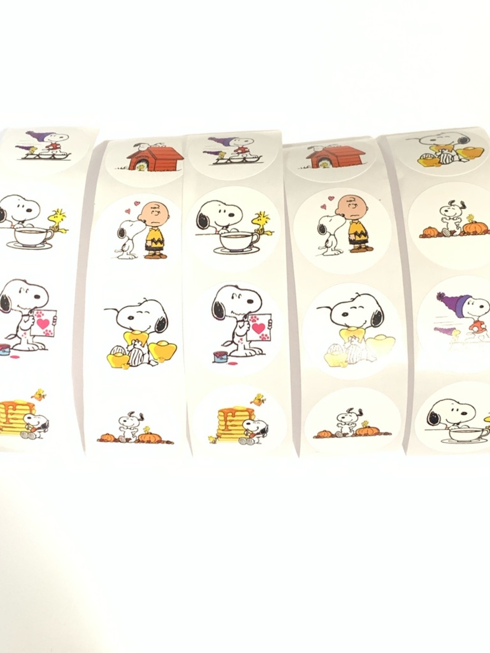 20 Piece Snoopy Peanuts Sticker Set - White with Multicolor Designs